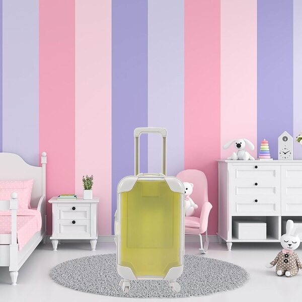 GARVALON Mini-Koffer aus gelbem Kunststoff für Puppen mit Rollen, dekoratives Accessoire