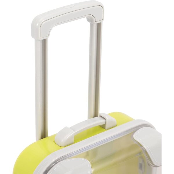 GARVALON Mini-Koffer aus gelbem Kunststoff für Puppen mit Rollen, dekoratives Accessoire