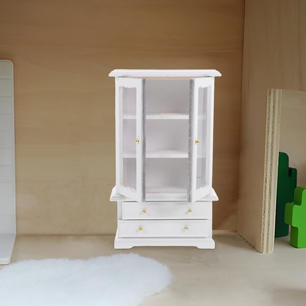Libreria in Miniatura in Legno Bianco per Casa delle Bambole - Mobiletto Decorativo Compatto