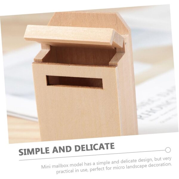 Mini cassetta postale in legno per casa delle bambole, design vuoto e bordi arrotondati ERINGOGO