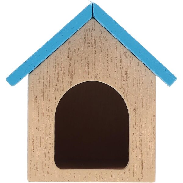 Cuccia Miniatura in Legno Blu per Casa delle Bambole - Accessorio Decorativo 5 cm