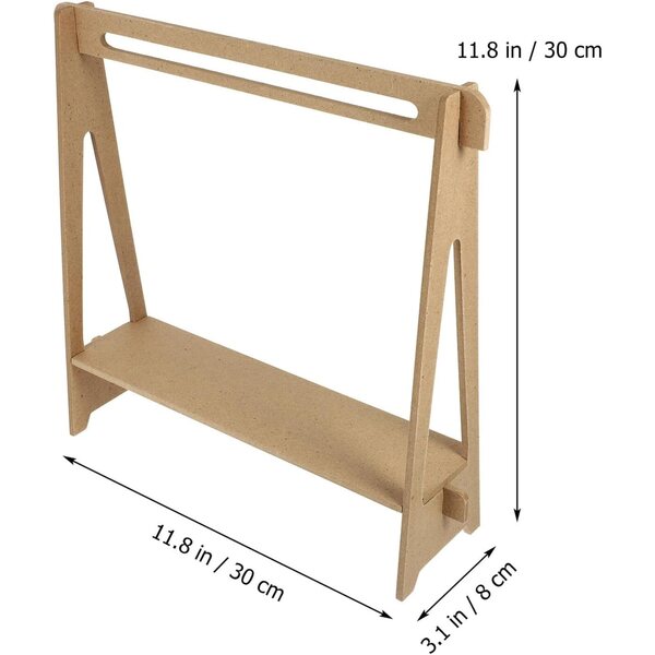 Mini-Kleiderbügel aus Holz für Puppen, Kleiderorganisator für Puppenhaus 30x30x8 cm