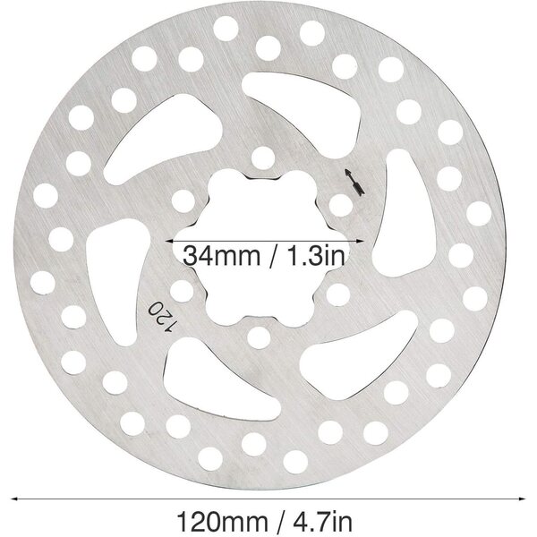 120-mm-Rollerbremsscheibe aus Edelstahl, widerstandsfähig und einfach zu montieren