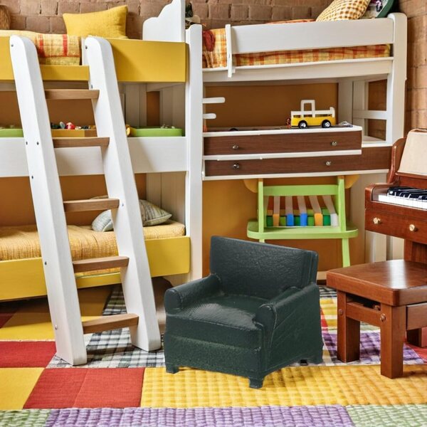 Set Divani Miniatura Verde 1/64 per Casa delle Bambole e Modellismo Dettagliato