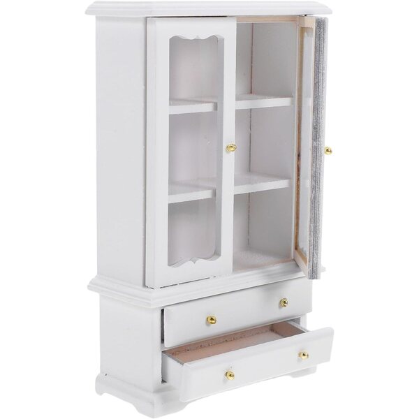 ORFOFE Mini Libreria in Legno Bianca 15,5x9,5x4 cm per Case delle Bambole e Micro-scene