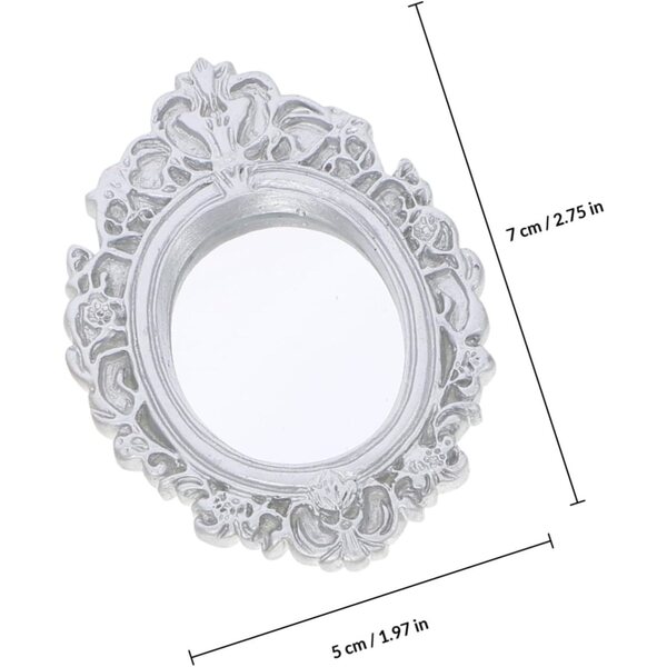 Set 5 Specchi Miniatura in Resina Vintage Decorativi per Case delle Bambole e Collezioni