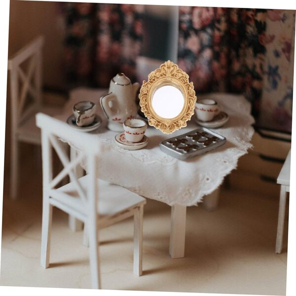 Set 5 Specchi Miniatura in Resina Vintage Decorativi per Case delle Bambole e Collezioni