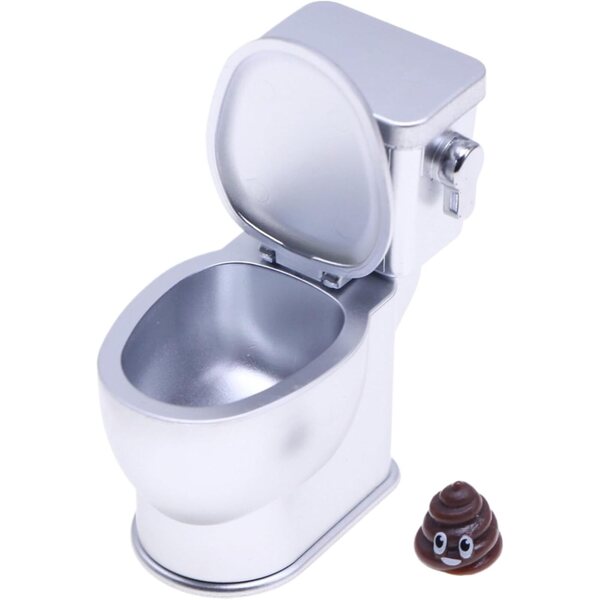 Mini toilette in plastica realistica con suono per casa delle bambole scala 1/12