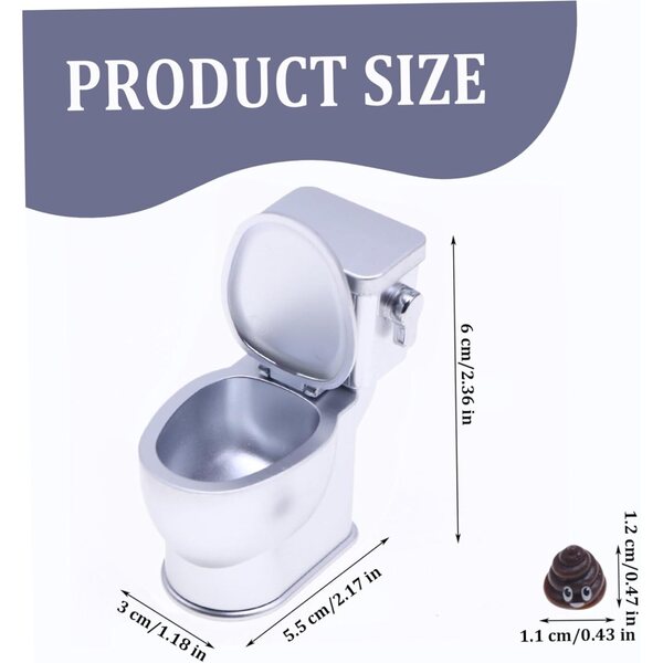 Mini toilette in plastica realistica con suono per casa delle bambole scala 1/12