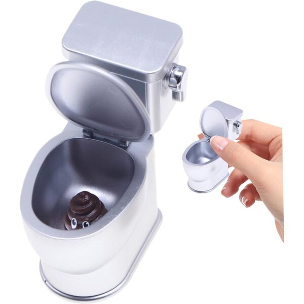 Mini toilette in plastica realistica con suono per casa delle bambole scala 1/12