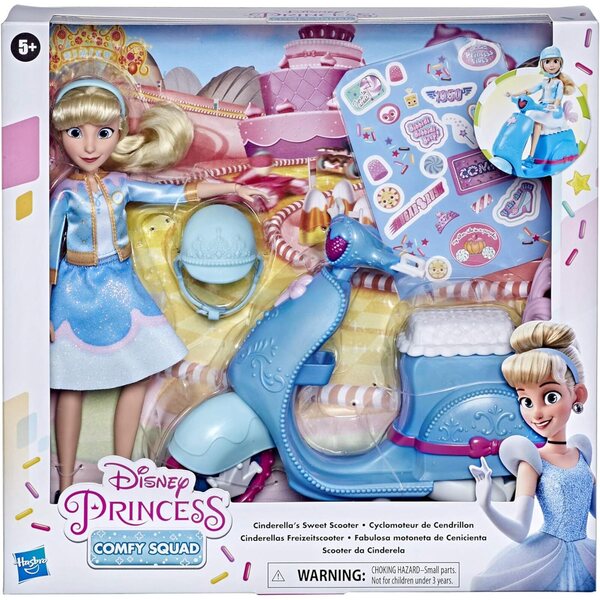 Disney Prinzessin Aschenputtel mit Motorrad und Zubehör – Comfy Squad Hasbro-Puppen
