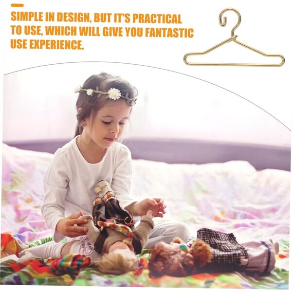 Set 45 Mini Grucce Dorate in Lega per Bambole 40mm - Appendiabiti Miniatura Casa