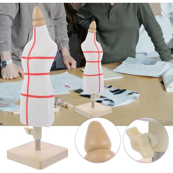 Manichino in Legno per Bambole e Vestiti, Supporto Espositivo Robusto e Portatile