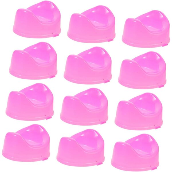 16 Mini Toilette in Plastica Rosa per Casa delle Bambole, Accessori Bagno in Miniatura
