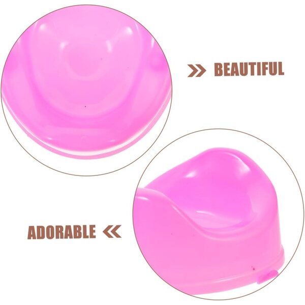 16 Mini Toilette in Plastica Rosa per Casa delle Bambole, Accessori Bagno in Miniatura