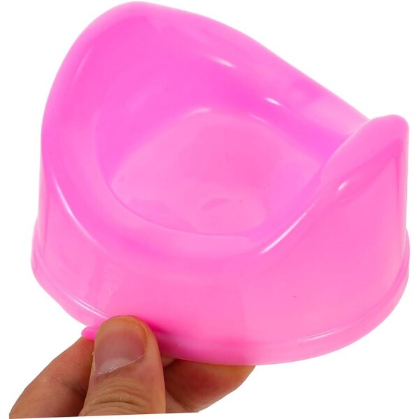 16 Mini Toilette in Plastica Rosa per Casa delle Bambole, Accessori Bagno in Miniatura