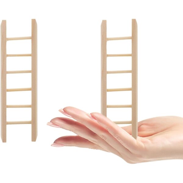 ERINGOGO Mini-Holztreppe für Puppenhaus, 2 Stück – Miniatur-Dekorationszubehör