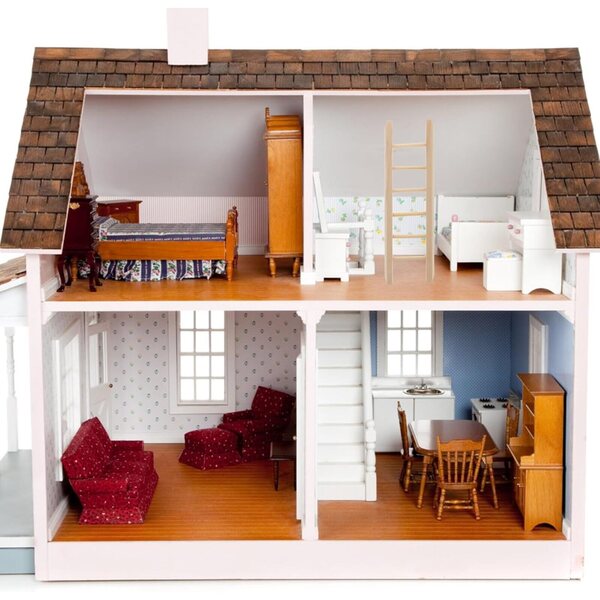 ERINGOGO Mini-Holztreppe für Puppenhaus, 2 Stück – Miniatur-Dekorationszubehör