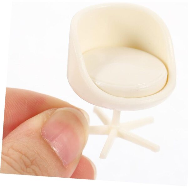 Set 4 Sedie Miniatura 1:20 in ABS Bianco - Mobili Realistici per Casa delle Bambole e Fotografia