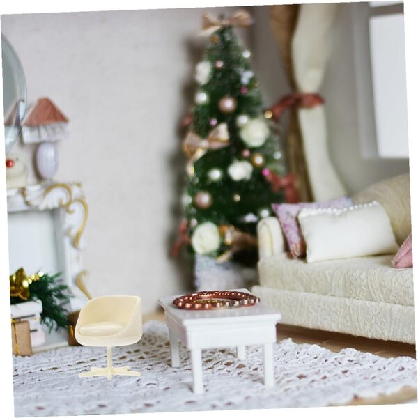 Set 4 Sedie Miniatura 1:20 in ABS Bianco - Mobili Realistici per Casa delle Bambole e Fotografia