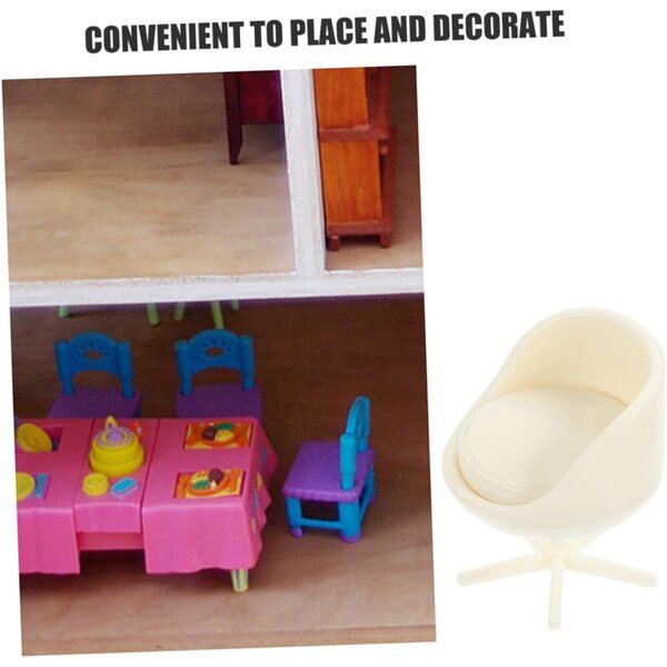 Set 4 Sedie Miniatura 1:20 in ABS Bianco - Mobili Realistici per Casa delle Bambole e Fotografia