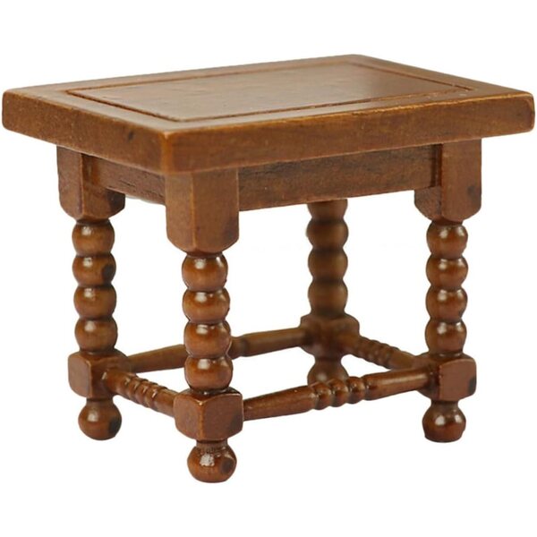 ORFOFE Tavolo Miniatura in Legno per Casa delle Bambole Decorazione Dorata