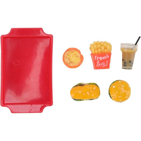 Chrees Fast Food Dollhouse 1/12 Mini-Hamburger und Chips aus Kunstharz