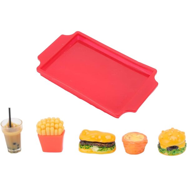 Chrees Fast Food Dollhouse 1/12 Mini-Hamburger und Chips aus Kunstharz