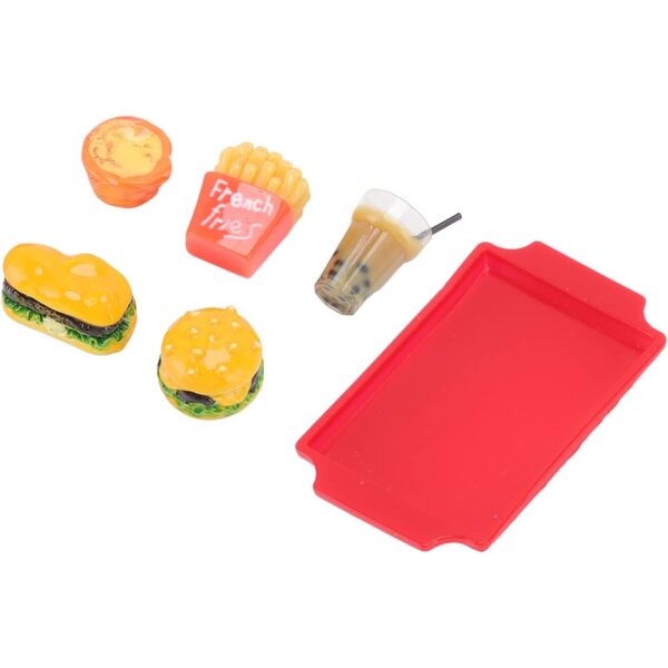Chrees Fast Food Dollhouse 1/12 Mini-Hamburger und Chips aus Kunstharz