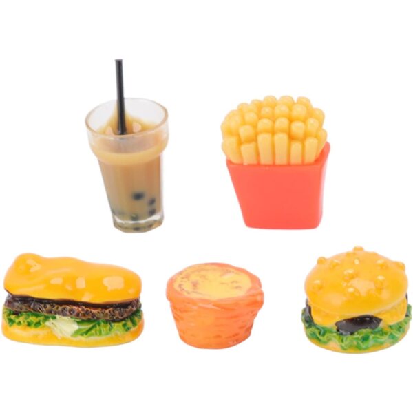 Chrees Fast Food Dollhouse 1/12 Mini-Hamburger und Chips aus Kunstharz