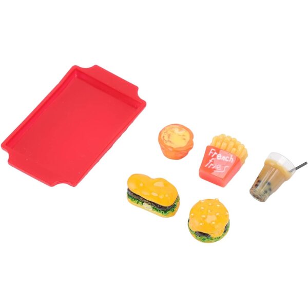 Chrees Fast Food Dollhouse 1/12 Mini-Hamburger und Chips aus Kunstharz