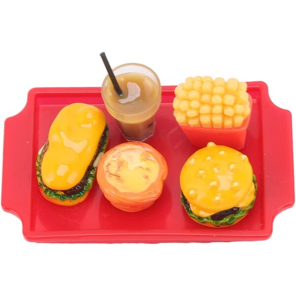 Chrees Fast Food Dollhouse 1/12 Mini-Hamburger und Chips aus Kunstharz