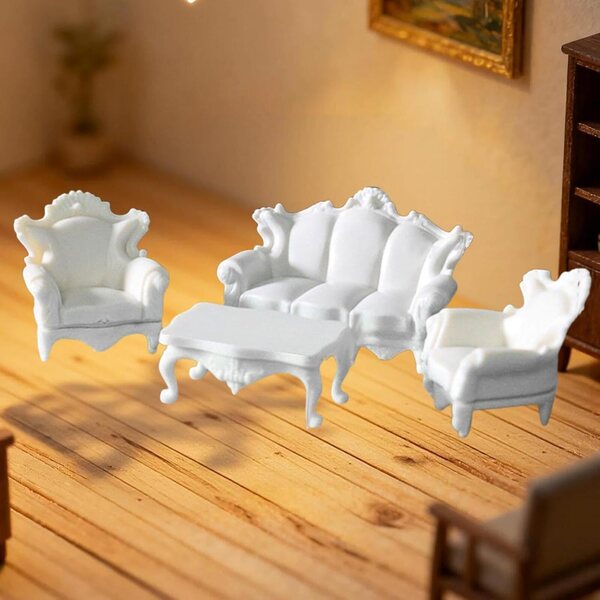 Set divani in miniatura 1:50 per casa delle bambole, design realistico e decorativo