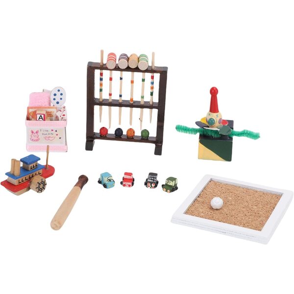 Chrees Set mit Puppenhausfiguren im Maßstab 1:12, handwerklicher Dekoration und interaktivem Spiel