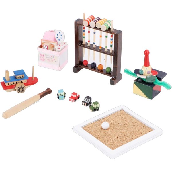 Chrees Set mit Puppenhausfiguren im Maßstab 1:12, handwerklicher Dekoration und interaktivem Spiel