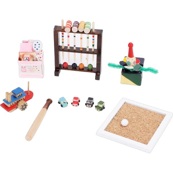 Chrees Set mit Puppenhausfiguren im Maßstab 1:12, handwerklicher Dekoration und interaktivem Spiel