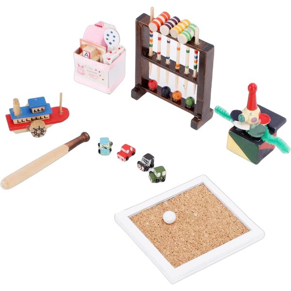 Chrees Set mit Puppenhausfiguren im Maßstab 1:12, handwerklicher Dekoration und interaktivem Spiel