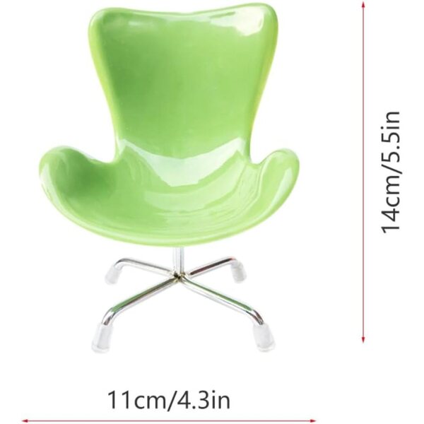 ERINGOGO Mini Sedia da Computer Verde in Plastica per Casa delle Bambole e Collezioni