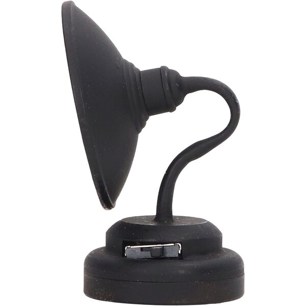 Lampada da Parete Vintage Nera per Casa delle Bambole Scala 1:12 con LED