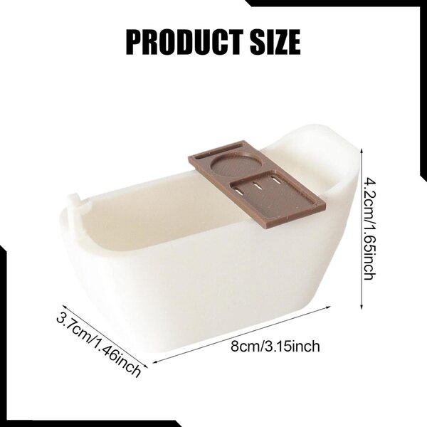 Vasca da bagno miniatura casa delle bambole con vassoio in PLA 8x3,7x4,2 cm