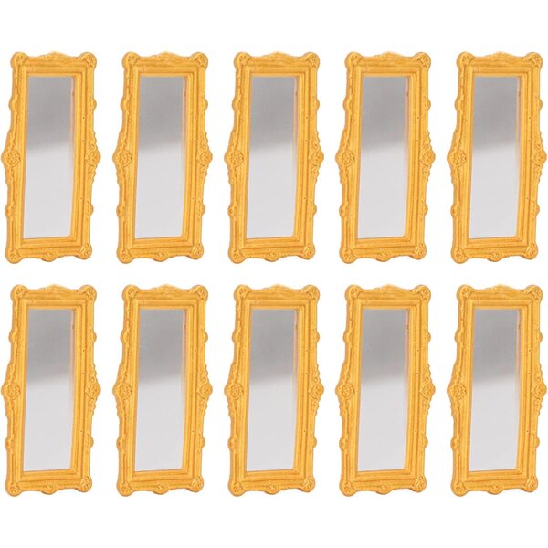 Miniaturspiegel für Puppenhaus, 10 Stück, europäischer Goldrahmen