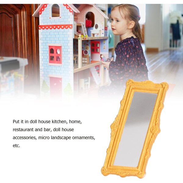 Miniaturspiegel für Puppenhaus, 10 Stück, europäischer Goldrahmen