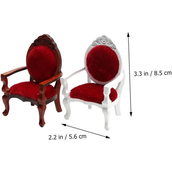 ERINGOGO Mini Sedia in Legno 2 pezzi per Decorazione Casa e Miniature Artigianali