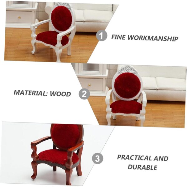 ERINGOGO Mini Sedia in Legno 2 pezzi per Decorazione Casa e Miniature Artigianali
