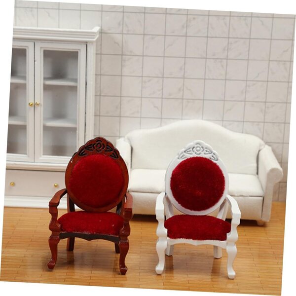 ERINGOGO Mini Sedia in Legno 2 pezzi per Decorazione Casa e Miniature Artigianali