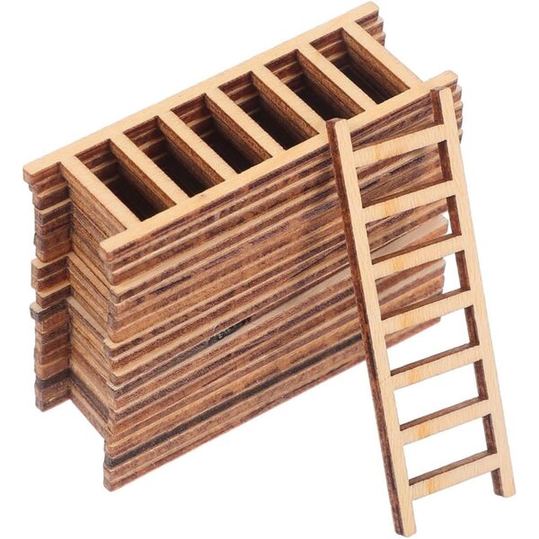 Set 30 Scale in Legno Miniatura per Case delle Bambole e Micro Paesaggi Fai da Te
