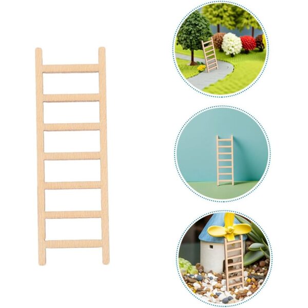 Set mit 30 Miniatur-Holztreppen für Puppenhäuser und DIY-Mikrolandschaften
