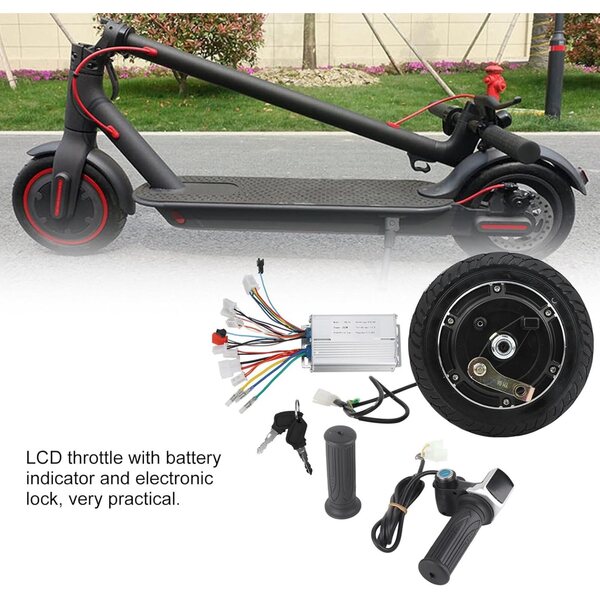 8" 48V 350W Elektroroller-Umrüstsatz mit bürstenlosem Motor und LCD-Beschleuniger