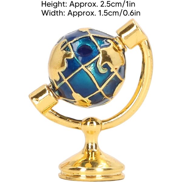 Generic Globo Mondiale in Miniatura 1:12 in Metallo per Casa delle Bambole Decorazione Realistica