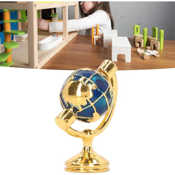 Generic Globo Mondiale in Miniatura 1:12 in Metallo per Casa delle Bambole Decorazione Realistica
